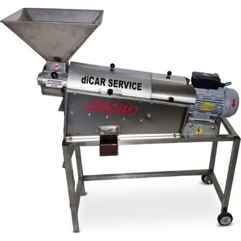 Presse-tomates industriel Uragano inox 30 q/h monophas&eacute Di Car Service - 100 mt - 15x21 mm
