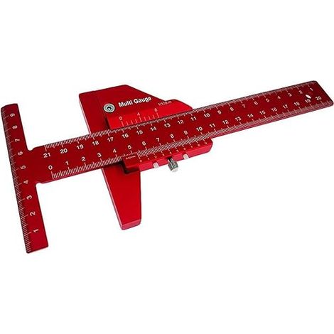 Woodworking Scribe Metric Inch Alloy, T Ruler, Tracing Aluminum Marking Gauge, Construction Rules, Woodworking Tool (1/2)