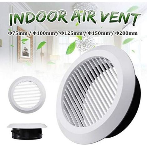 Capuchon de couvercle de tuyau de conduit de sortie de ventilation circulaire à grille d'aération, ventilateur d'extraction en de couverture de 75mm (1/4)