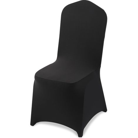 Lot de 100 Housse de Chaise Extensible, Couverture Protecteur de Chaise en Polyester et Élasthanne, pour Mariage, Salle à Manger et Banquet, Convient aux Sièges Jusqu'à 51x45x95 cm, Noir (1/5)