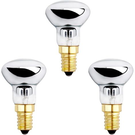UlisemAmpoule lave E14 R39 25W, intensité variable, blanc chaud 2 600 K, 250 lm, petit culot, lot de 3 [Classe énergétique G] (1/4)