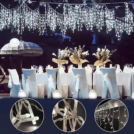 Cascata di Luci LED 4x0,60 Metri per Interni ed Esterni - COLORE LED: BIANCO FREDDO