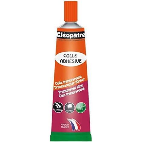 Colle adhésive en tube - CLÉOPÂTRE - Tube alu 30 g - Sans solvant - Gel transparent - Embout fin (1/3)