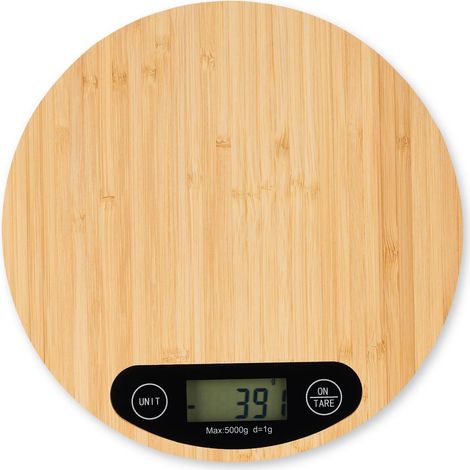 Bascula de cocina digital de bambu