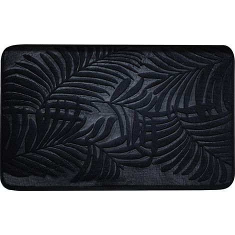 Tapis d'entrée imperméable pour intérieur et extérieur, ultra doux, résistant, absorbant l'humidité, antidérapant, facile à nettoyer, 40 x 60 cm, noir. (1/5)