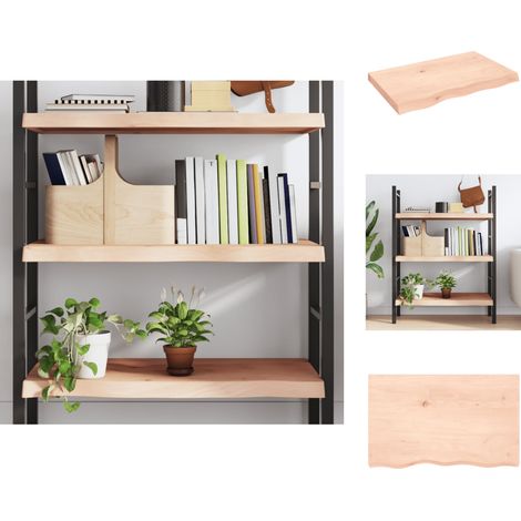Wandregale - Living Wandregal 80x50x(2-6) cm Massivholz Eiche Unbehandelt (1/5)