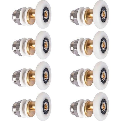 Set mit 8 Ersatzrollen (25 mm) für Schiebetüren in der Dusche (1/5)