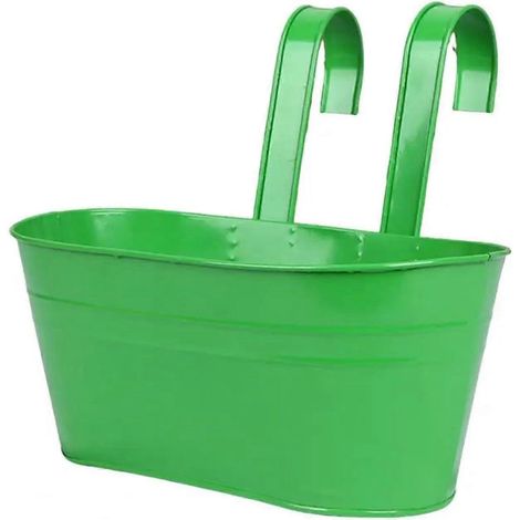 Pots de fleurs suspendus avec trous de drainage jardinières suspendues métal et fer seaux suspendus verts (1/5)