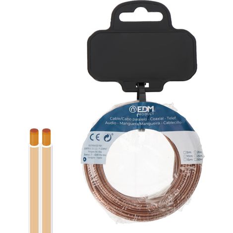 EDM Prodotto Cavo Parallelo Piatto EDM 28722 Trasparente 50 m 2 x 0,75 mm - Brand EAN: 8425998287226