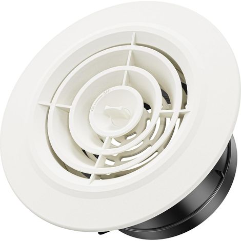 Grilles d‘aération 100mm, d‘ouverture d‘air réglables, avec Moustiquaire, Grille Aeration Ronde, Bouche vmc 100mm, Grille de Ventilation Pour SDB, WC, Cuisine, Garage