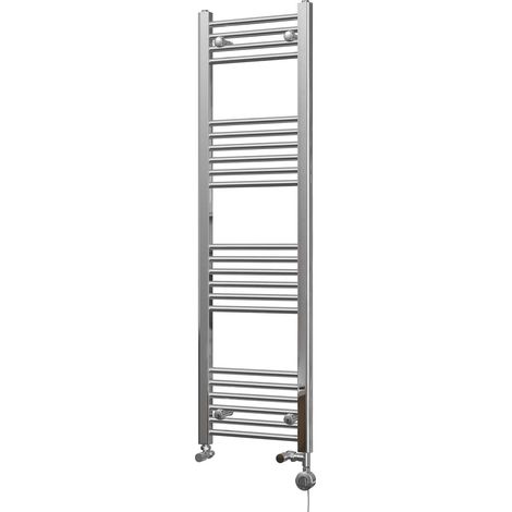 Zennor - Chrome Dual Fuel Towel Rail H1400mm x W400mm Thermostatic - Straight (1/3)