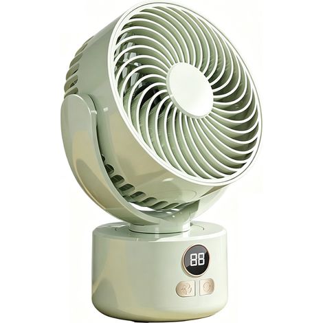 Mini Ventilateur Portable Silencieux 35 dB Écran LED Type C Batterie Lithium Grande Capacité Idéal Domicile Bureau Vert-KZQ (1/5)