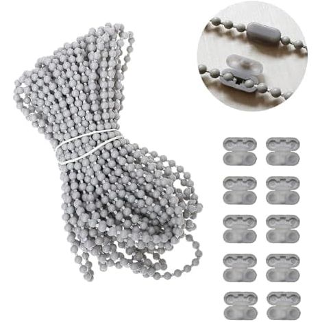Pratique Chaîne de Rouleau de 12 Mètres avec 10 Clips pour Les Chaînes de Rouleaux - pour Les Réparations et Les Pièces de Rechange pour Les Stores (1/5)