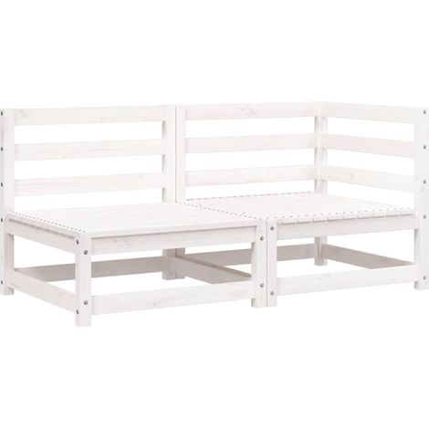 Gartensofa 2-Sitzer Weiß Massivholz Kiefer vidaXL (1/5)