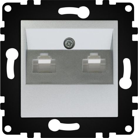 IluminaShop - Modulo Empotrable Toma Telefono + Internet Gris IP20 Serie wLux (1/2)