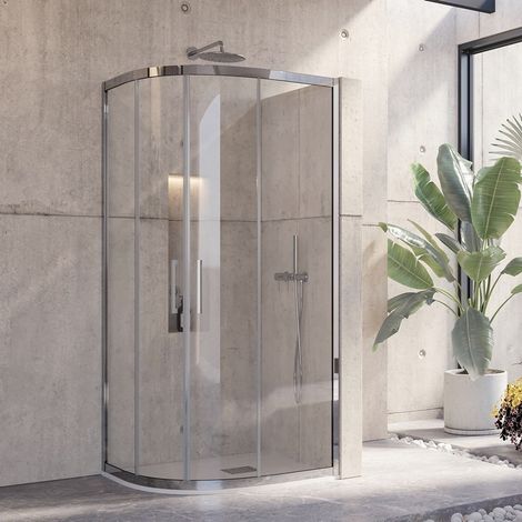 Cabina doccia 80x80 semicircolare in acciaio vetro 8mm KS8000 kamalu