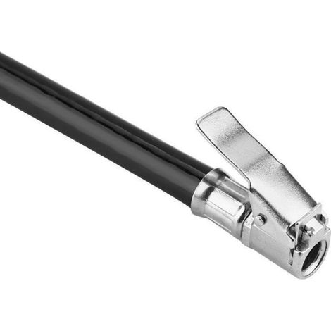 Tuyau De Gonflage - Cuivre Et Caoutchouc - Pour Manomètre De Pression Pneus - Longueur Totale 37,3 Cm - Filetage 1/4 Pouces - 1 Pièce (1/4)