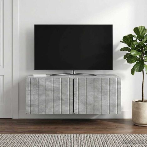 vidaXL Wall-Mounted TV Cabinet 78.5 x 41 x 30 cm Concrete Grey (1/5)
