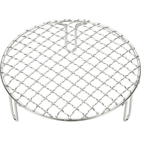 sourcing map Grille de cuisson ronde de 17,8 cm, grille de mise en conserve en acier inoxydable avec pieds, grille de barbecue en maille pour la cuisson, le refroidissement des ustensiles de cuisine à (1/5)