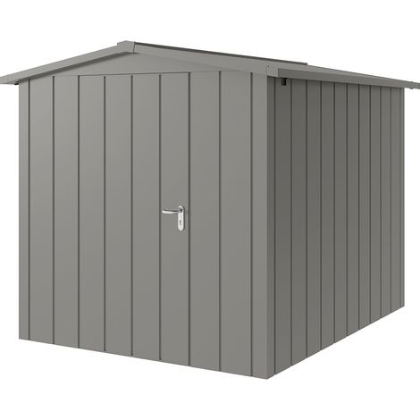 Hörmann Metall-Gerätehaus "Juno" mit Satteldach, JSD6 - Modern, 214 x 262 cm (B x T), graualuminium, 1-flüglige Tür, Anschlag links (1/5)