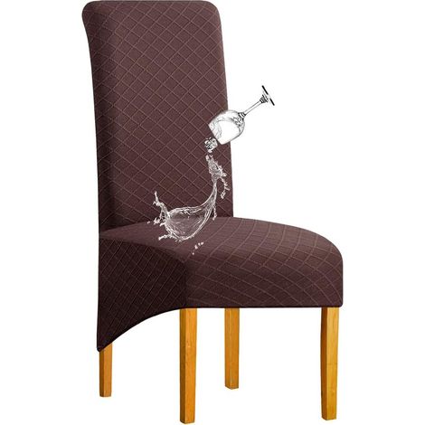 Funda para silla, Tapicería antideslizante para silla, Funda de silla extraíble, Fundas elásticas para silla, Fundas lavables, Universal, Café (1/5)