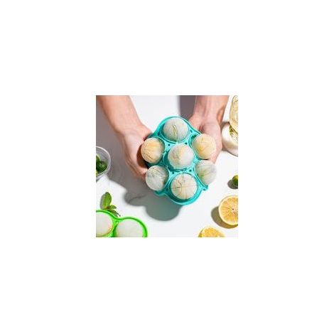 Moules à glaçons sphériques en silicone, lot de 7, 5 cm, pliables et étanches, bleus (1/2)