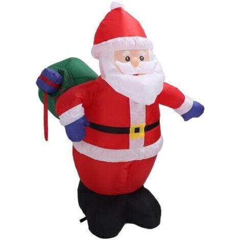 Père Noël Gonflable de 3,9 Pieds avec Sac Cadeau, Décor de Noël Gonflable avec LED pour Décorations d'hiver Intérieures et Extérieures de Cour (Prise UE 220V)