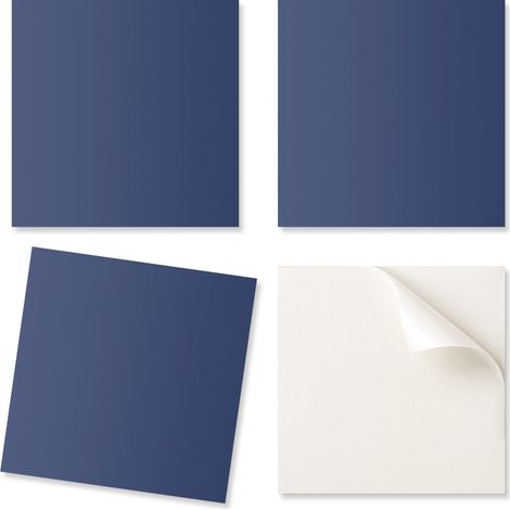 Azulejos decorativos autoadhesivos de vinilo para pared, color azul marino, 20x20x20 cm.