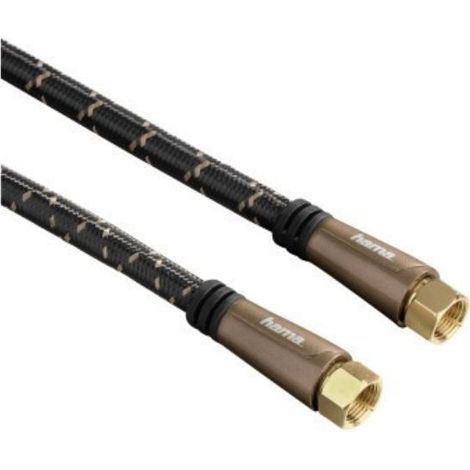 Hama 00122515 F-Stecker Kabel, 1,5 m, 120 dB, Schwarz