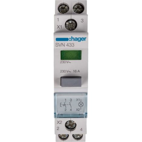 Interruttore a pulsante con luce verde 16A 2Z SVN433