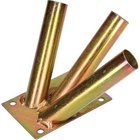 KOTARBAU Porte-drapeau Triple à Visser Montage Mural Galvanisé à Chaud Or (1/5)
