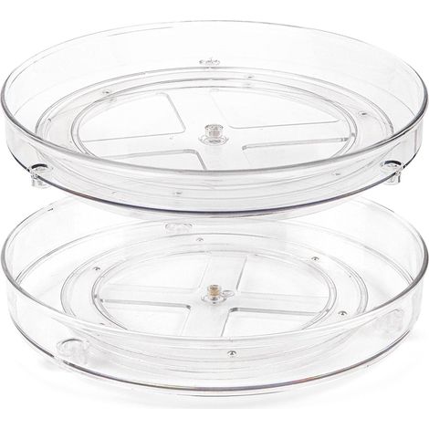 Lot de 2 Plateau Tournante de Cuisine Plateaux de Rangement Rotatifs à 360° pour Cuisine et Salle de Bain(27 X 4,6 cm) (1/5)