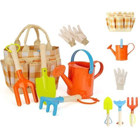Set Attrezzi da Giardinaggio per, Set Attrezzi da Giardino, Guanti da Giardinaggio, Pala, Rastrello, Cazzuola(Grid) (1/5)