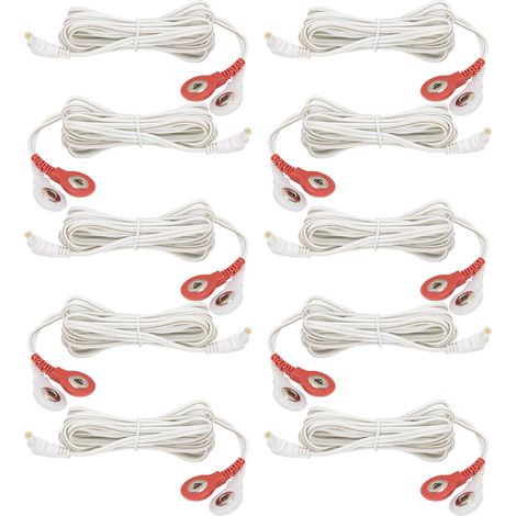 Électrodes câbles 2 en 1 bouton 2,35mm 1,5m lot de 10 pour appareil TENS physiothérapie (1/5)