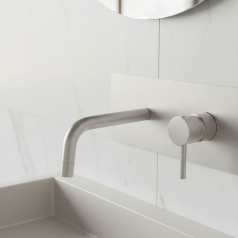 Miscelatore incasso lavabo Steel Looking, con bocca e aeratore 248mm. Paffoni serie Jolly JL106ST  Steel looking (1/5)
