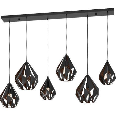 Suspension luminaire Carlton 1, lustre à 6 lampes pour salon et salle (1/5)