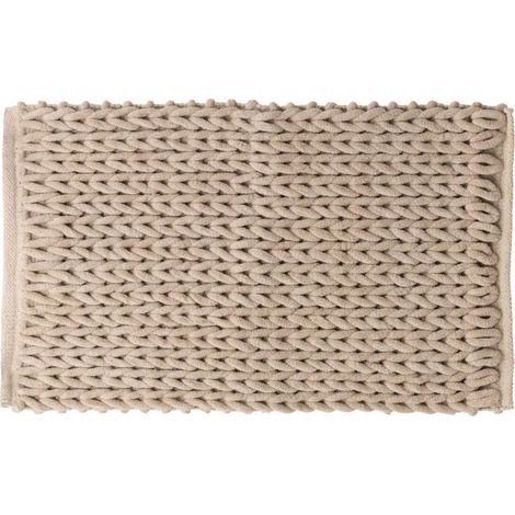 Tapis Salle de Bain "Tissé Épais" 50x75cm Naturel (1/3)