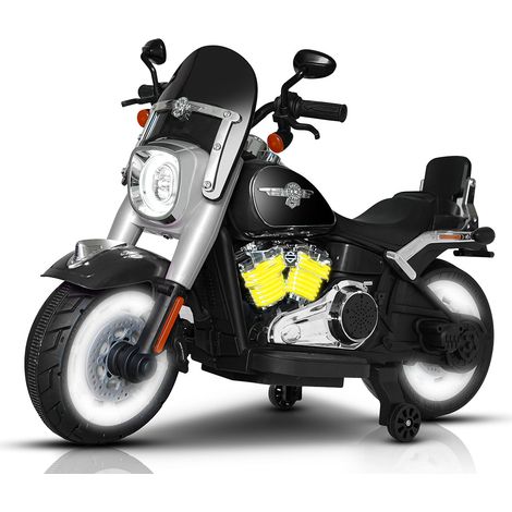 Moto Elettrica per Bambini Cruiser Acceleratore a Manubrio 12V 7Ah Nero