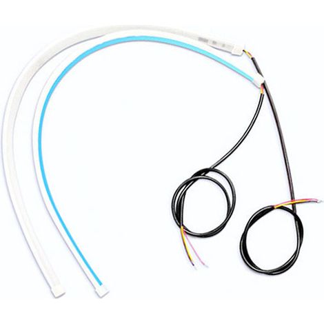 Striscia luminosa a LED flessibile per auto, 30 cm, tubo faro impermeabile, dinamica e sequenziale, da bianco a giallo