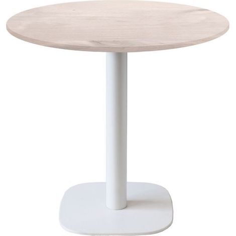 Table ronde Ø 70 cm - modèle Round pied blanc chêne bosco (1/4)