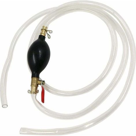 UlisemPompe de Transfert Liquide l'eau ,Pompe Manuelle Siphon avec Le Tuyau Transfert Carburant Voiture portative pour solvant d'essence d'aqueduc Liquide Carburant Diesel d'essence(2M) (1/4)