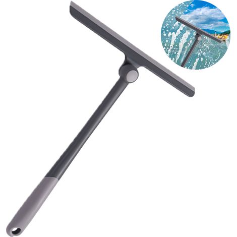 Raclette de douche pour portes de douche en verre, raclette de nettoyage de vitres en caoutchouc, raclette de nettoyage de pare-brise de voiture en plastique, noire