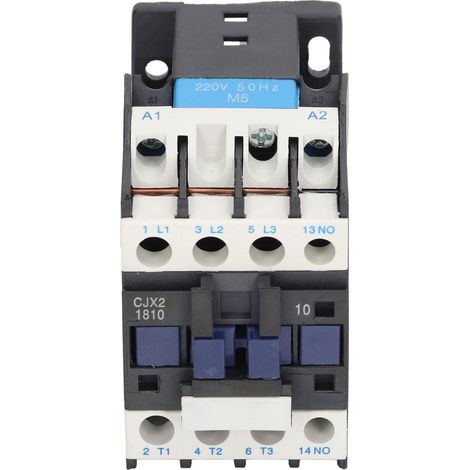 Contacteur AC 220V 18A à contact normalement ouvert, contacts en alliage d'argent, vis M5, modèle CJX2-1810 (1/5)
