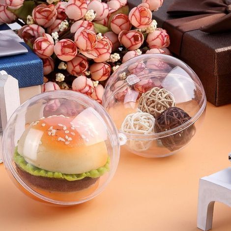 Lot de 40 Pieces Boule Transparente à remplir en Plastique Décoration Suspension pour Noël Sapin Paque Anniversaire Mariage Ornements Décoratifs pour Chambre Enfant Boule de Bain 5cm (1/5)