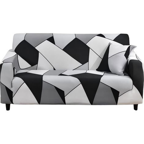 Housse de canapé élastique moderne pour 3 places, 190-230 cm, protection d'angle en L, polyester (1/3)