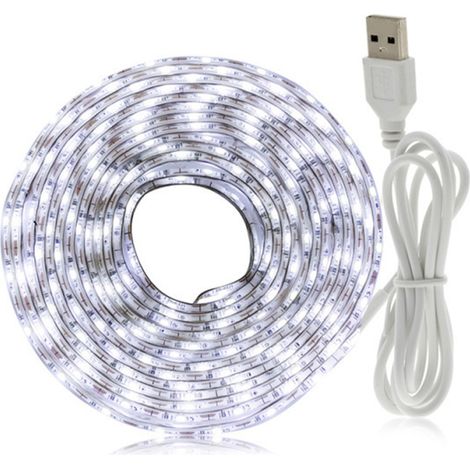 Bande LED USB Monochrome 5m Flexible Éclairage Décoratif pour TV et Meuble Blanc Chaud ou Froid (1/5)