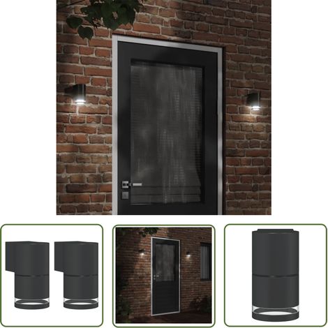 The Living Store Appliques murales extérieur 2 pcs aluminium moulé sous pression - Applique Murale Exterieure - Éclairage Extérieur - Luminaire Mural - Lampadaire Extérieur - Lumieres Extérieures (1/5)