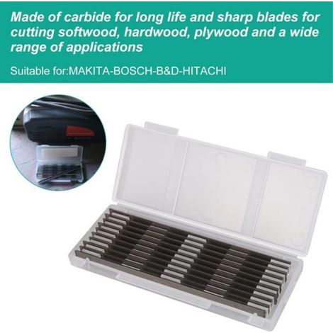 Lames De Rabot Électrique - Acier Rapide HSS - 82x5.5x1.2 mm - Pour Rabots Universels - 10 Pièces (1/5)