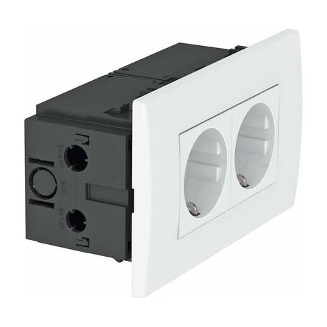 OBO Bettermann Unità presa Modulo 45, 2 volte 84x140x59mm Policarbonato bianco puro RAL 9010, 6119407