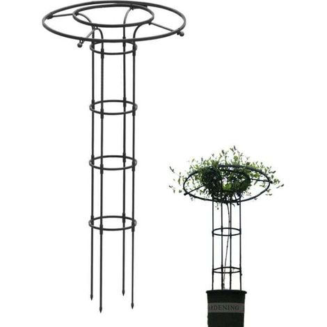 Tuteur métallique pour plantes grimpantes, treillis parapluie pour plantes d'extérieur, robuste, vertical, cadre en acier, pour vignes, tomates et autres plantes, hauteur 150 cm